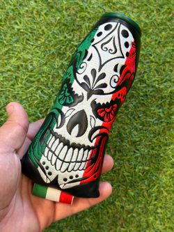 Mexico Sugar Skull Blade Golf Putter Headcover | Magnetic Closure | PU Leather | NEW