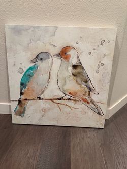 24” x 24” Watercolor Bird Canvas Wall Art