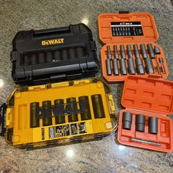 2x DeWalt Impact Socket Sets + Extractor + Dynofit Bundle