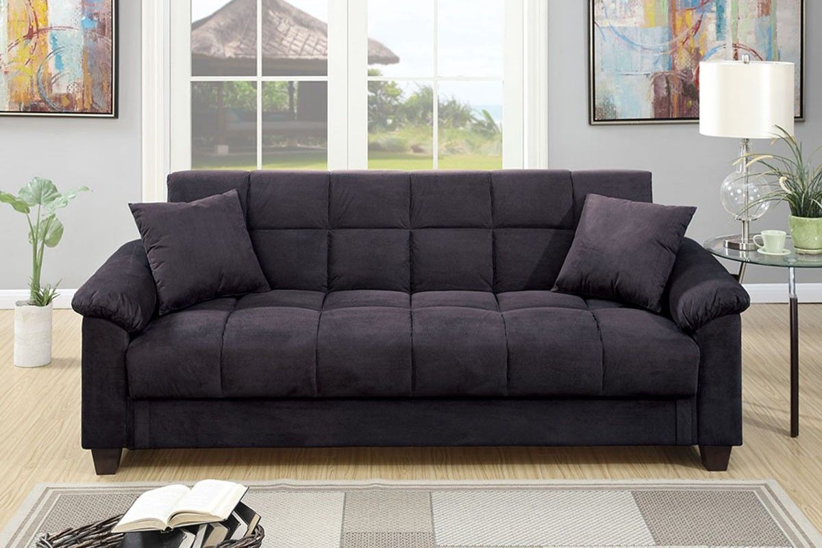 Brand New Grey Futon Sofa Storage Sleeper