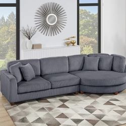 2-Piece Sectional Set XL
RAF Chaise + LAF Sofa + 5 Accent Pillows

Color: Dark Gray.   💢   Bonito Seccional De  2 Piezas Nuevo En Caja 