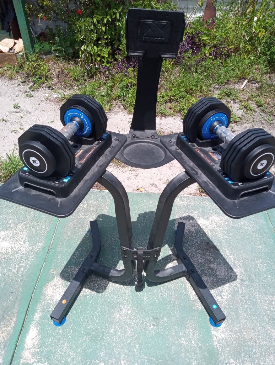 Xterra Adjustable Dumbbells Set - 25lbs weight with Stand