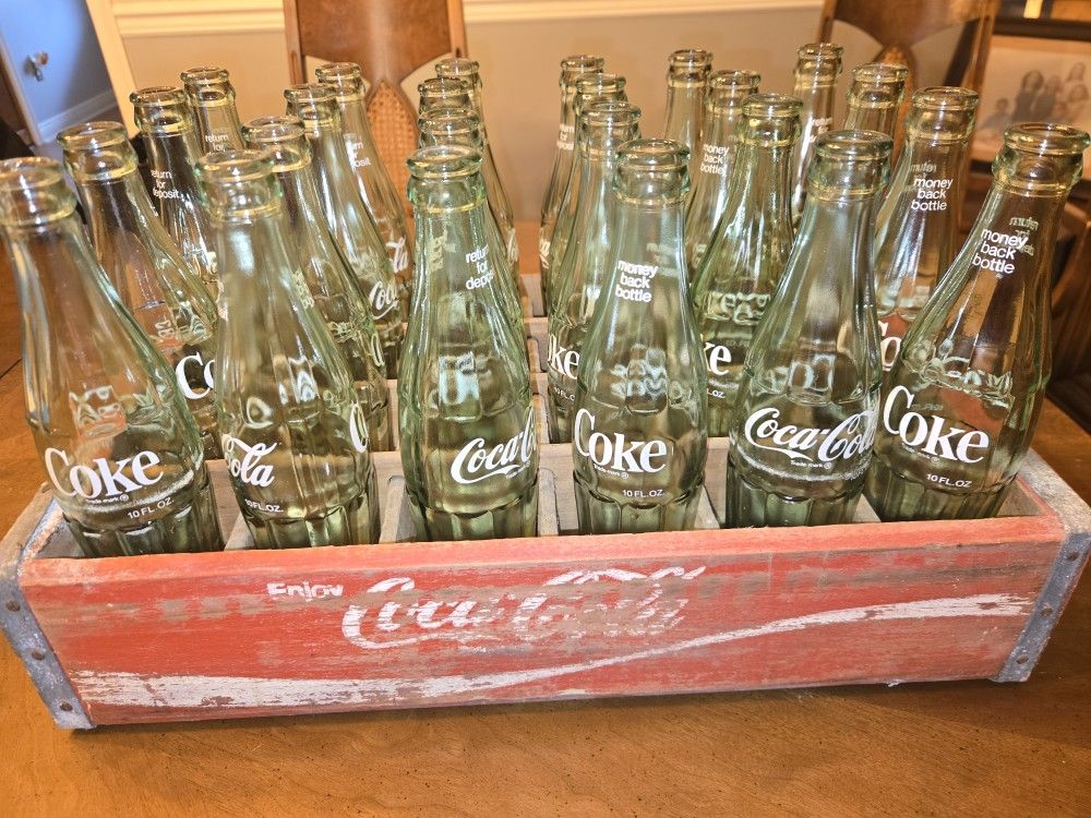 Classic Coca Cola Bottle And Wooden Crate