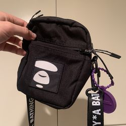 AAPE Crossbody Bag With Purple Keychain/Tag