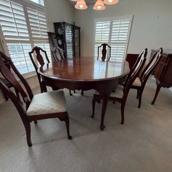 Vintage 1920s Mahogany Queen Anne 3-Piece Dining Set