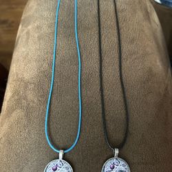 NEW Glass Dome Yin Yang Charm On Colored Cord Necklace, Sold Separately