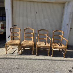 Set of 4 French Provincial Chairs (2 Armchairs + 2 Side Chairs) – Santa Monica