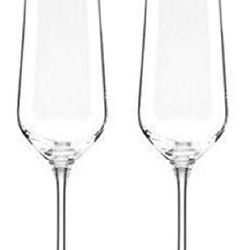 This Lenox Kate Spade Sadie Street set includes two 8 oz lead-free crystal champagne flutes,