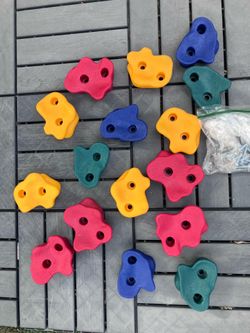 Climbing wall holds set