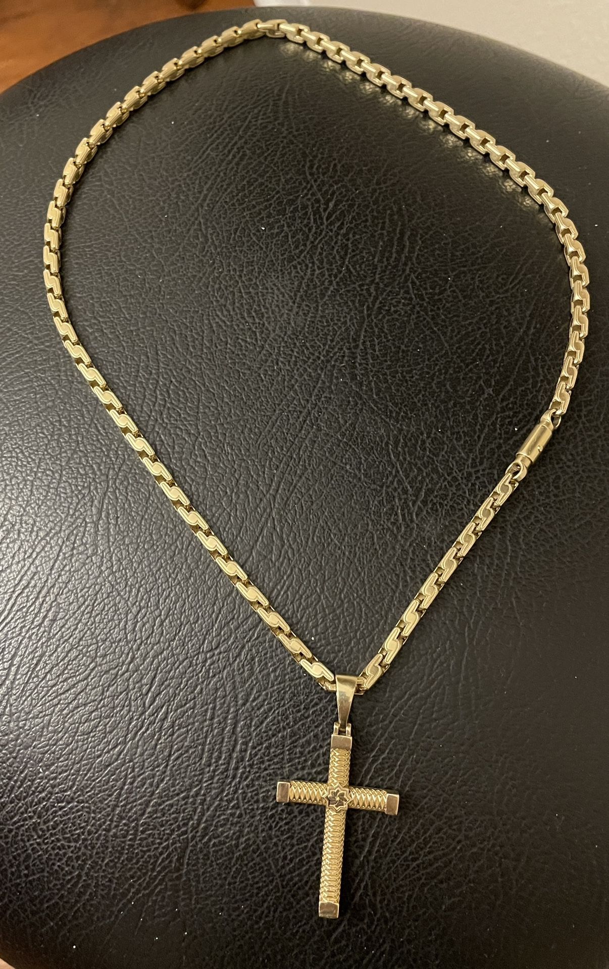 14K Solid Gold Chain and Cross 51 G