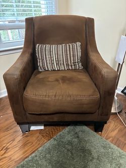 Faux suede brown chair
