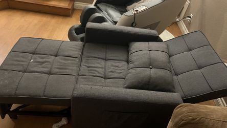 Title: Gray Convertible Sofa Bed - $40