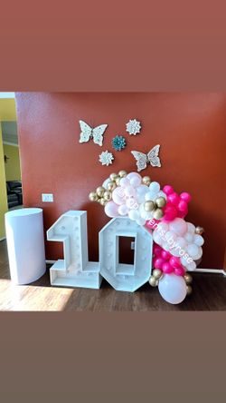 Marquee Numbers With Balloons