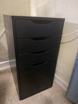 ALEX Drawer unit/drop file storage, black-brown, 14 1/8x27 1/2 "