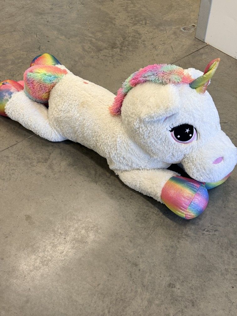 Jumbo Plush Stuffed Unicorn Rainbow Sparkles 42in