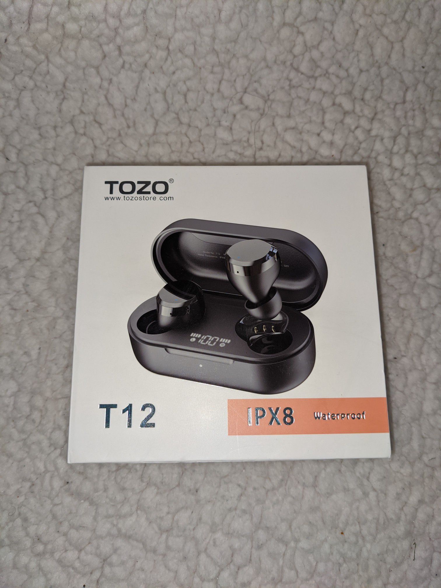 TOZO T12 Wireless Earbuds Bluetooth Headphones LED Display IPX8 Waterproof NIB