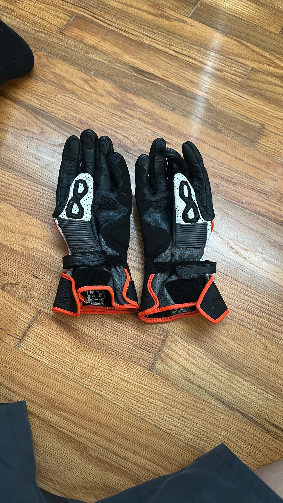 🔥 Alpinestars SP‑2 v2 Gloves – Medium – Orange/Black/White – Lightly Used 🏁