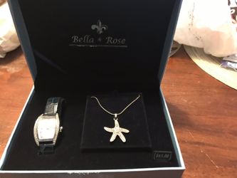 Bella and Rose Watch and chain with pendant