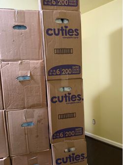 Cuties size 6 diapers 200ct $50/box