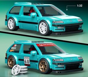Mattel Brick Shop Hot Wheels Custom '90 Honda Civic EF Building Toy Kit