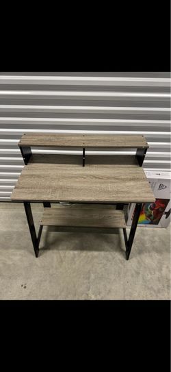 Small Writing Desk with Monitor Shelf