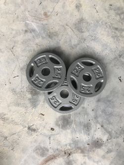 3-2.5 standard 1inch weight plates. BRAND NEW