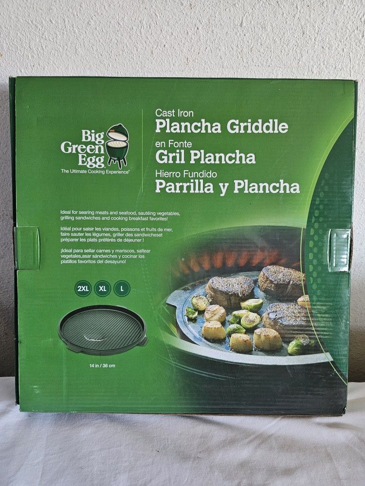 Big Green Egg Cast Iron Plancha Griddle 14 inch BRAND NEW OPEN BOX