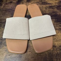 MaxMara Beige Slide Sandals