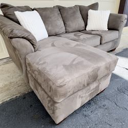 Brown Reversible Microfiber Ashley Furniture Sectional Couch Sofa