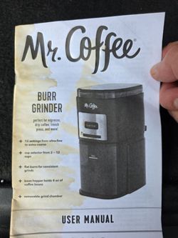 Mr. Coffee Burr Coffee Grinder – 12-Cup Adjustable Grind