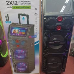 15" Touch Screen With Bluetooth USB SD Card WiFi   Party Speaker.  Latest Android 14.0.  Free 🎤 Included 