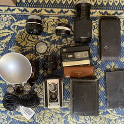 Vintage Camera And Lens Lot