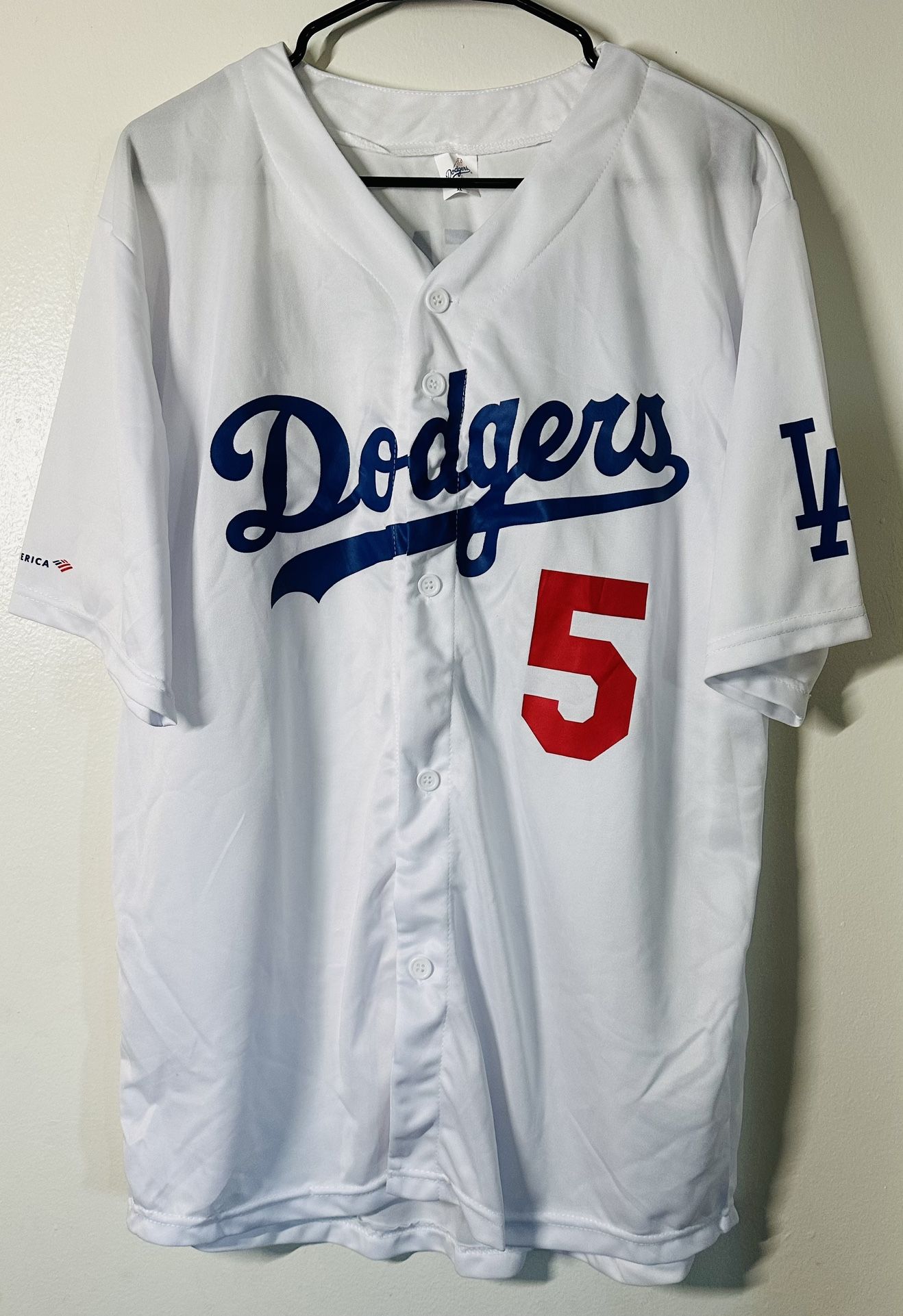 Dodgers baseball jersey Freeman #5 White and Blue #baseball #dodgers