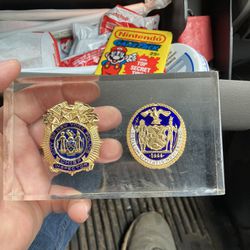 Vintage Gold Badges Desk  Ny City 