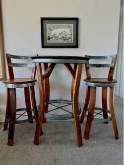 Bistro Set- table with swivel chairs