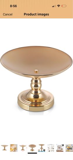 MDLUU Large Gold Pedestal Bowl Centerpiece, 11.8" Metal Tall Footed Tray Decorative Fruit Stand, Compote Bowl Holder for Flowers, Orbs, Wedding, Holid