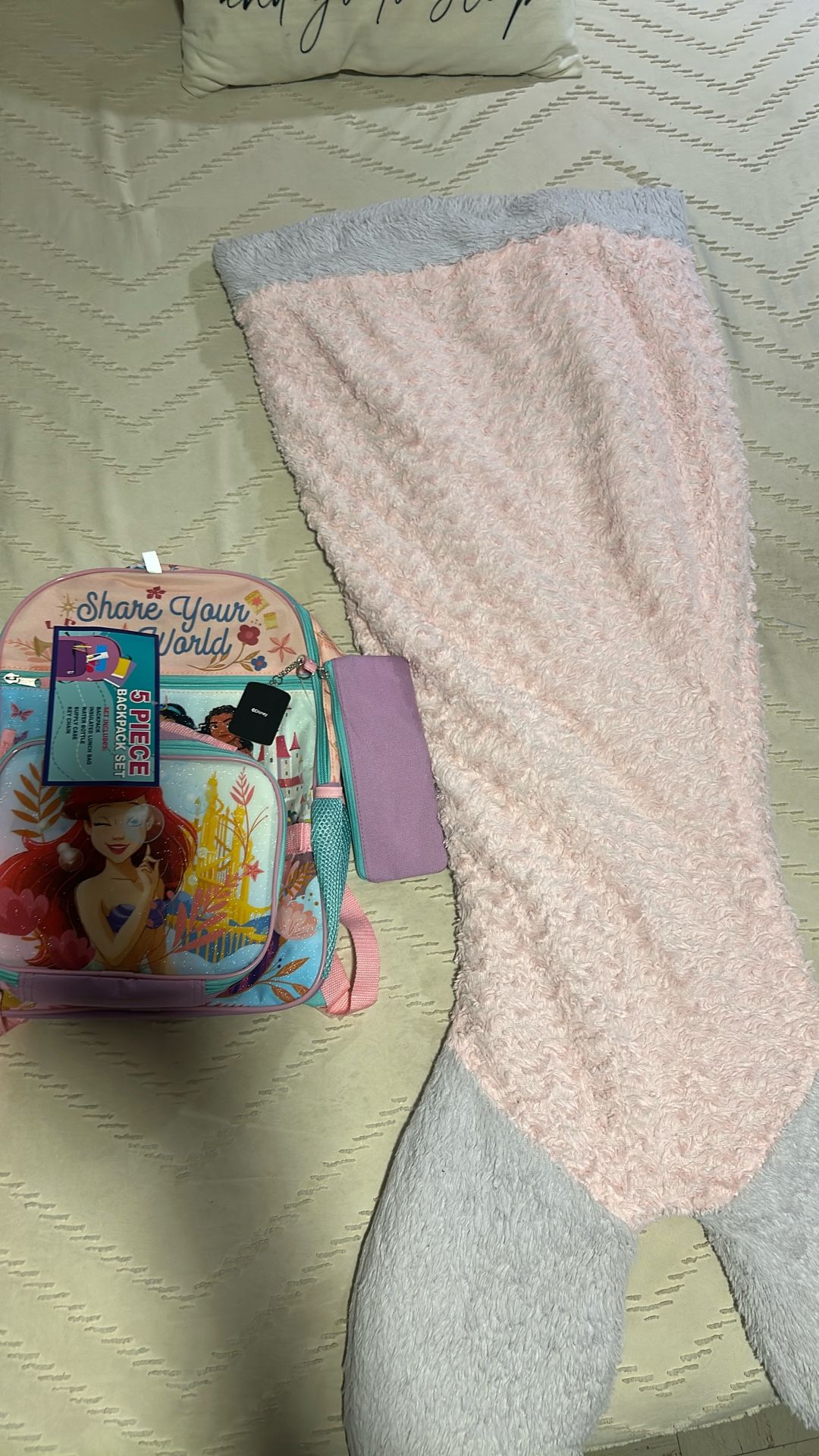 Toddler sleeping bag and backpack