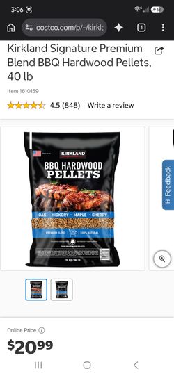 Kirkland hardwood pellets 40lbs