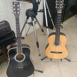 Guitars , 2 Acoustic One Electric 