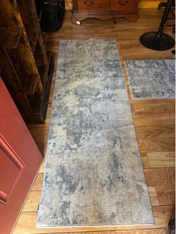 Blue matching Rugs.