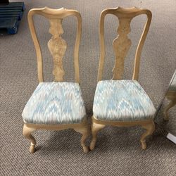 Set of 2 Vintage Wood Accent Chairs