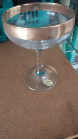 24k CELINI 8 oz WINE GLASSES $15 EACH 6 AVAILABLE