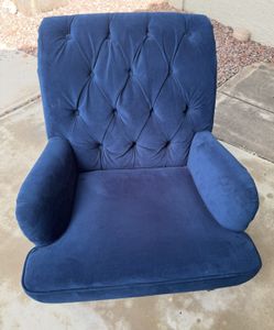 Blue Crushed Velvet Chair