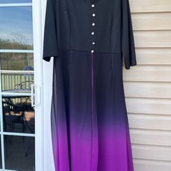 NWOT! Rotita Asymmetrical Hem Plus Size 2X Black  & Ombré Purple DRESS. beautiful.