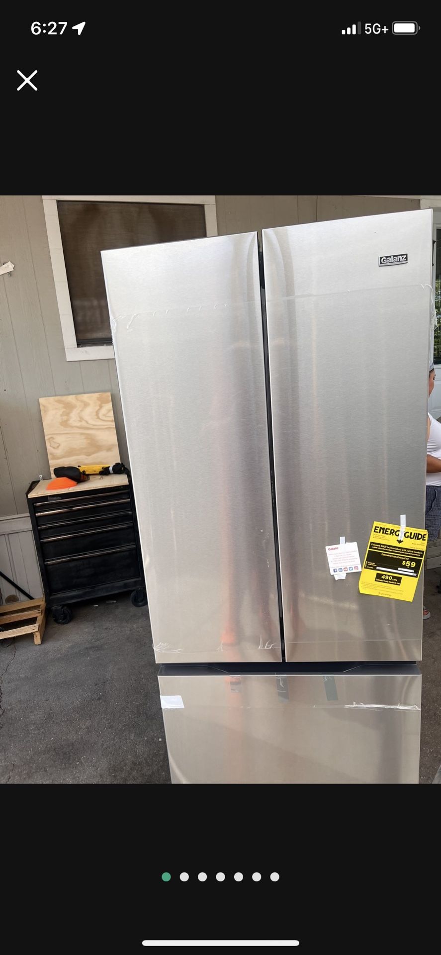 Galanz 29 in. W 16.0 cu. ft. French Door Refrigerator in Stainless