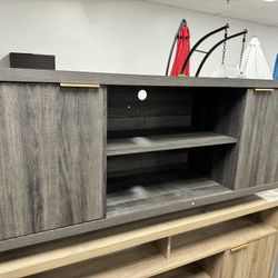 Fluted TV Stands for Living Room, Heavy Duty Entertainment Center with Storage, Mid Century Modern Television Stands for 50/55/60/65 TV, Oxford Media 