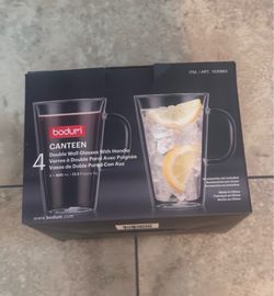 New Bodum Double Wall Glasses With Handle