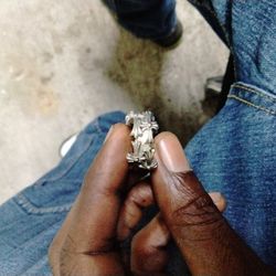 Vintage Chrome Heart Ring Very Old And Good Condition