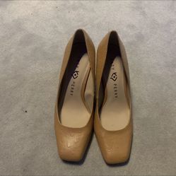 Katy Perry Women's The Lorenna Patent Heels Pumps Beige Size 7.5
