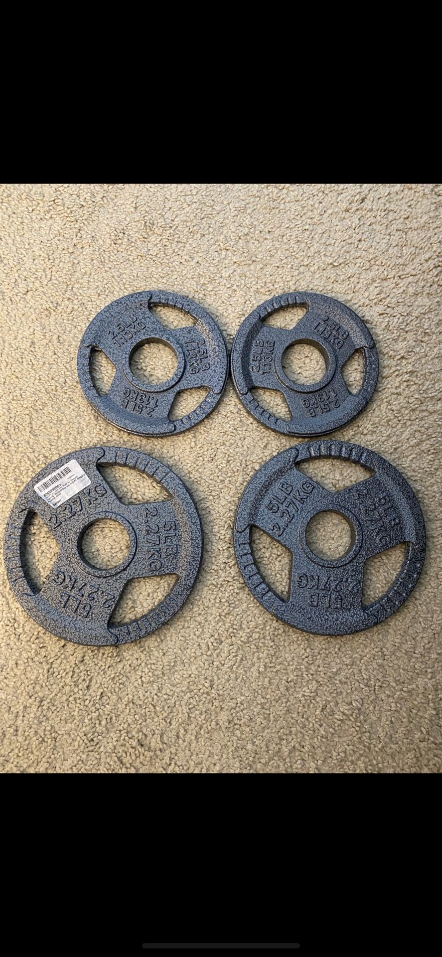 2 Inch Iron Barbell Plate (2*2.5 Lb + 2*5lb)